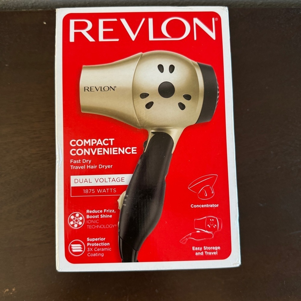 Revlon fast hair dryer, Travel hair dryer, 1875 Watts, reduce frizz